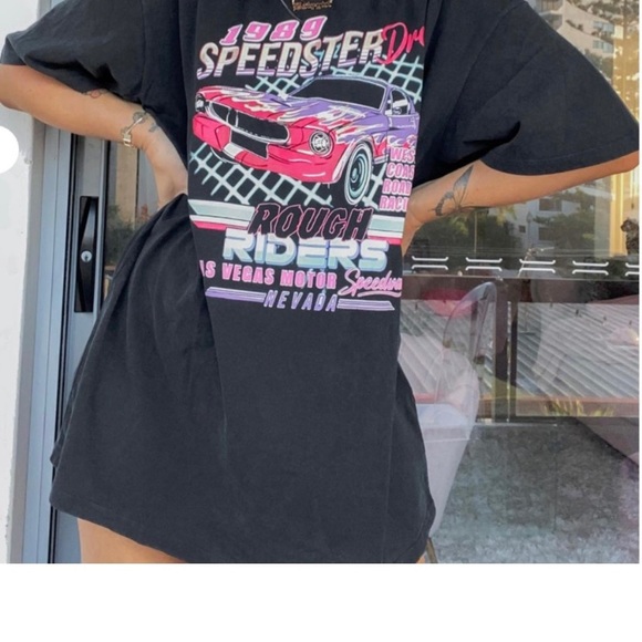 Princess Polly Speedster Tee Mini Dress Black - Picture 2 of 2